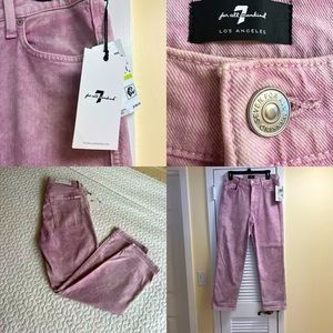 NWT Rare 7For All Mankind Los Angeles High Waist Cropped Straight Jeans Size…